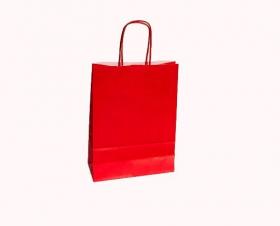 Papírová taška červená - kroucené ucho