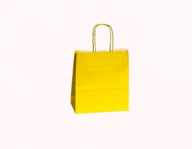 Papírová taška žlutá - kroucené ucho